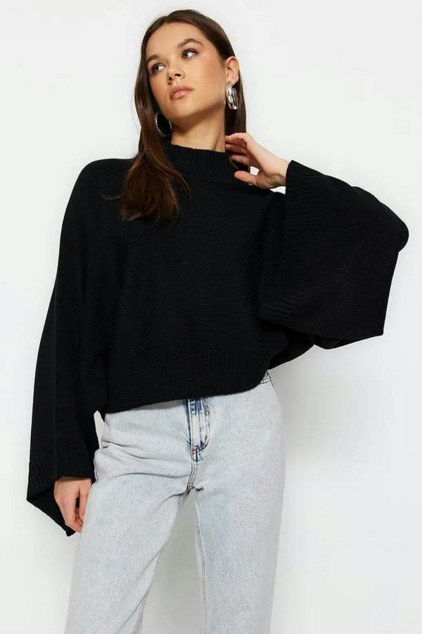 Hoxton Gal Oversized Flared Sleeve Knit Sweater