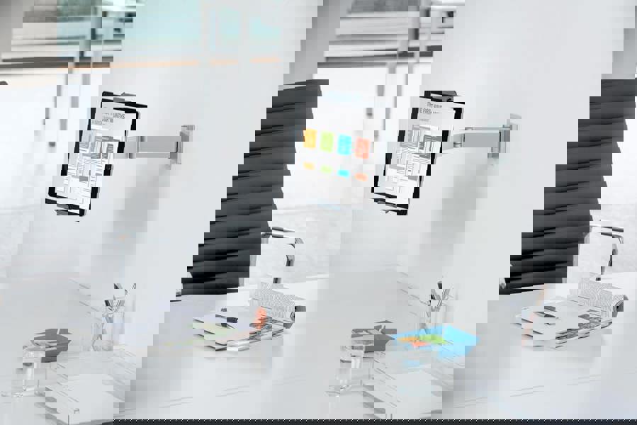 Durable Aluminium Tablet Holder iPad Wall Arm Mount | Lockable & Rotatable