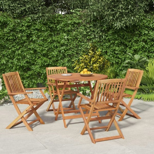 Berkfield 5 Piece Garden Dining Set Solid Wood Acacia