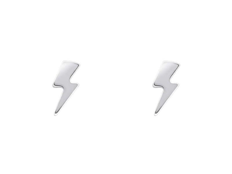 Cooksongold Sterling Silver Lightning Bolt Stud Earrings