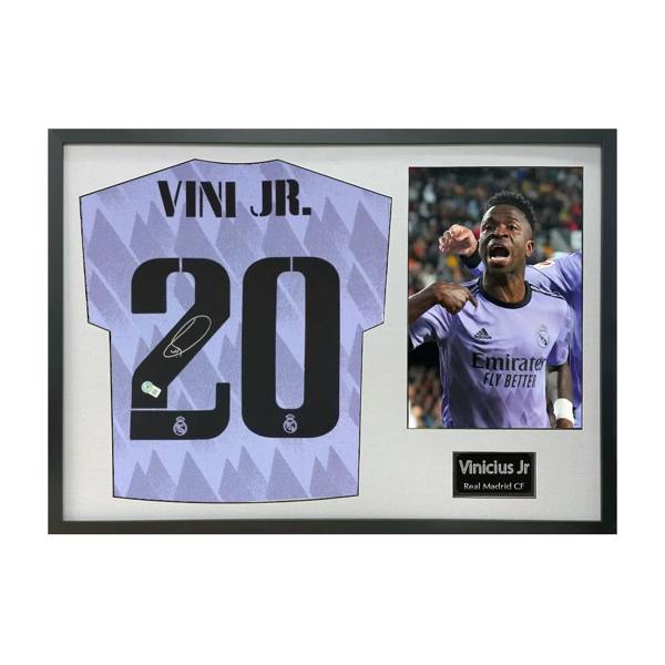 Vinícius Júnior Signed Real Madrid Shirt Classic Frame