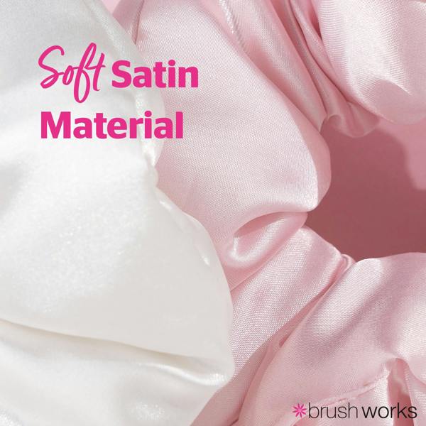 Brushworks Large Cloud Scrunchies - Pink & White (2 pack)