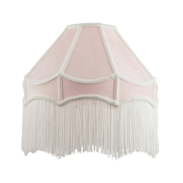 Traditional Victorian Empire 40cm Lamp Shade in Soft Pink with Tassels Image 1