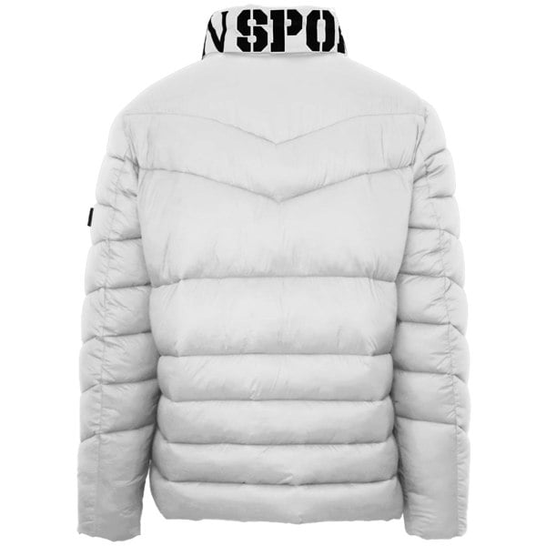 Plein Sport Padded Bold Logo Jacket - White