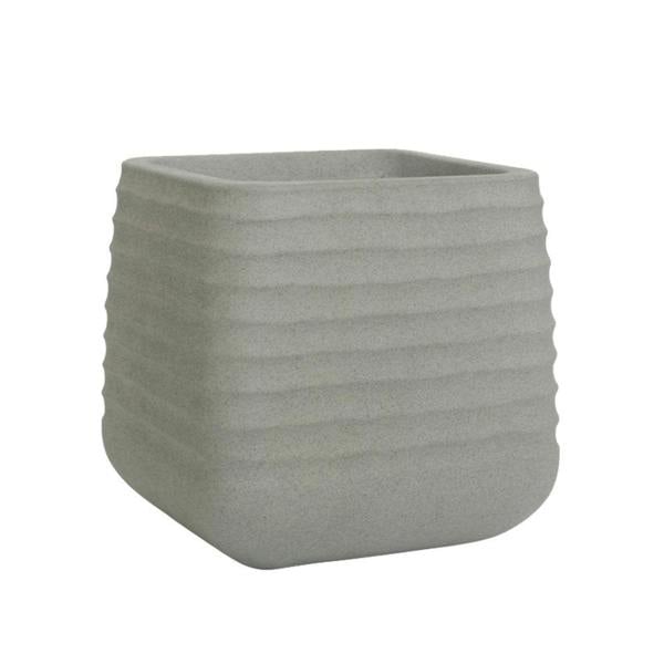 Oslo Square Ripple Plant Pot 28 x 28cm 18L - Grey