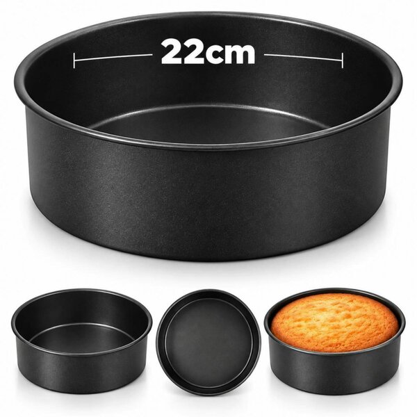 Dyzi 22cm Round Deep Cake Mould Non-Stick Stainless Steel Baking Pan
