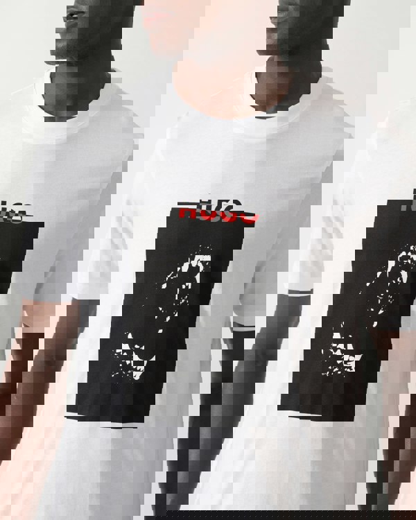 HUGO Dobero Mens Graphic Print T-Shirt - White 100