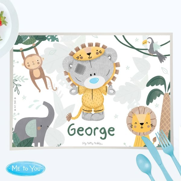 Personalised Memento Company Personalised Tiny Tatty Teddy Jungle Animals Placemat