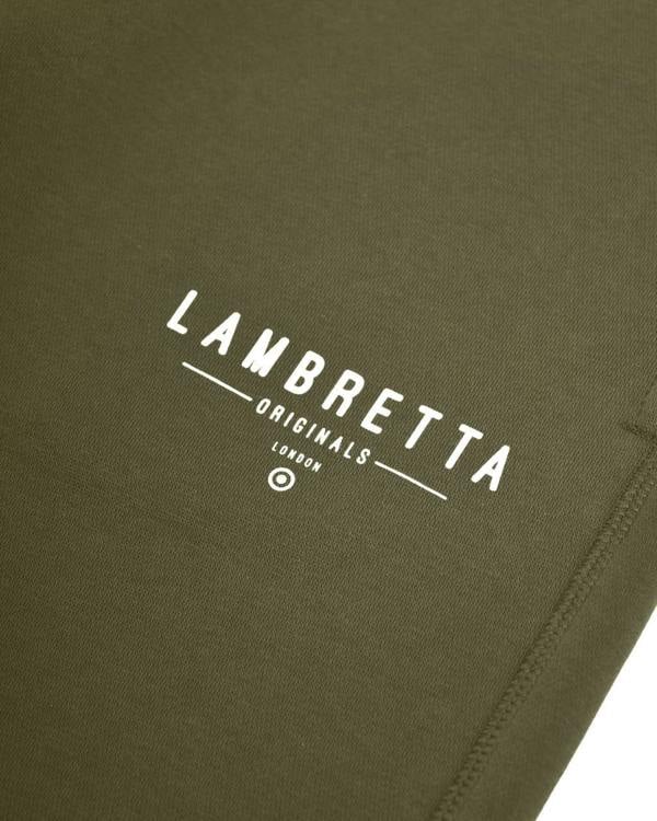 Lambretta Mens Classic Logo Gym Sports Casual Fleece Joggers