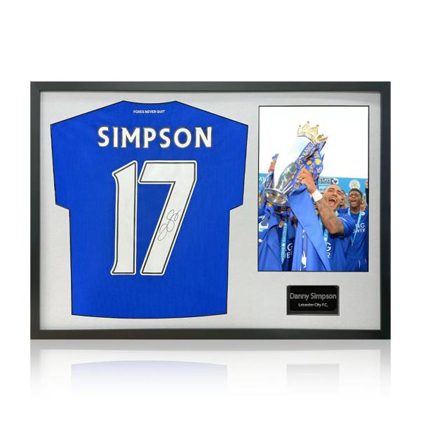 Danny Simpson Signed Leicester City Shirt Classic Frame