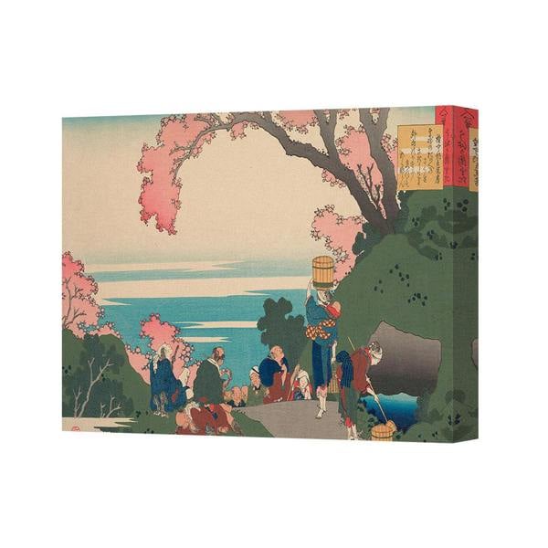 Benjamin Tate Design Japanese Ukiyoe Style Cherry Blossom Scene Canvas Wall Art Print