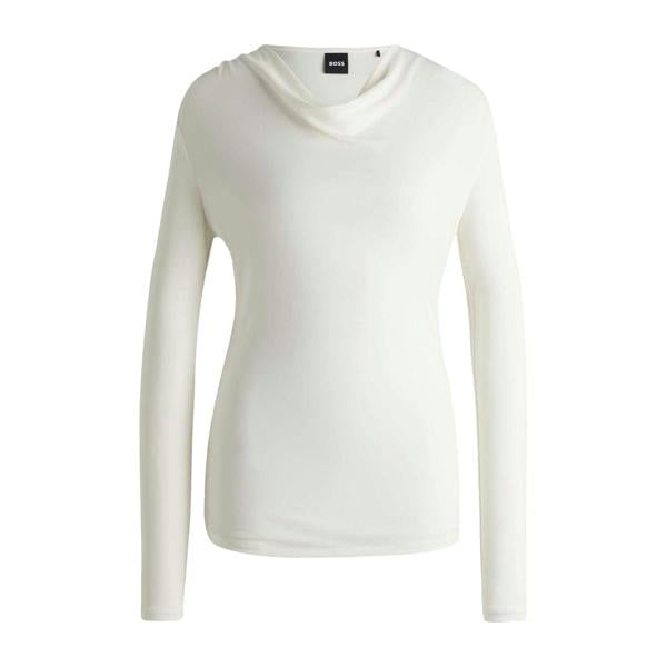 Boss Womens Eseyana Stretch Long-Sleeved T-Shirt - White