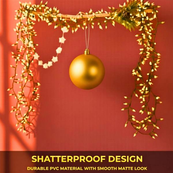 20cm and 25cm Matte Dark Gold Christmas Bauble Set for Elegant Home and Tree Display image 5