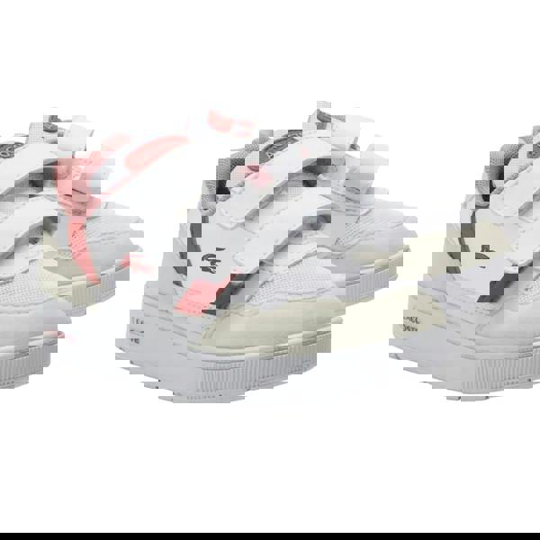 Lacoste Childrens/Kids T-Clip Synthetic Suede Trainers - White/Pink