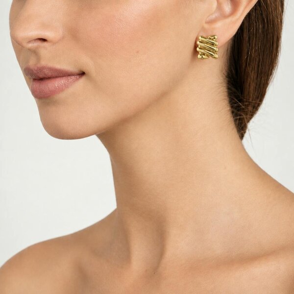 Cachet London Safara Gold Clip On Earrings