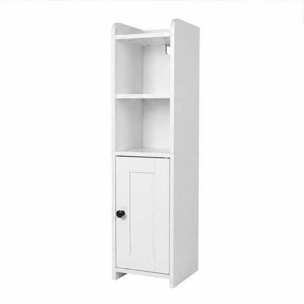 Levede Bathroom Cabinet Slim Corner Storage Adjustable Shelves PB MDF White