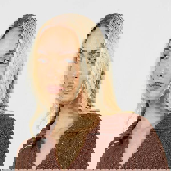 Brave Soul Brown Collared Cable Knit Jumper - Brown Image 4