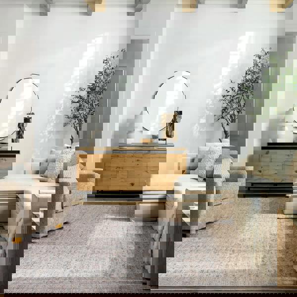 Livabliss Our Pnw Home Spokane-Vintage Beige Brown Blue Traditional Boho Rug