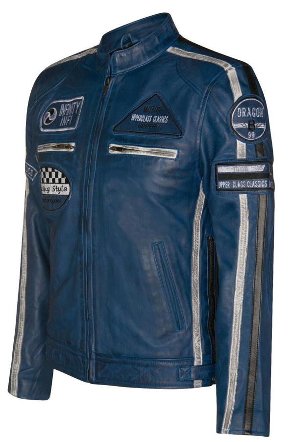 Infinity Leather Mens Racing Leather Biker Jacket-Portland