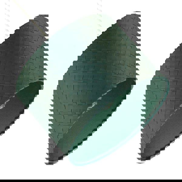 Forest Green Faux Leather Laced Drum Lamp Shade with Cotton Lining Image 3