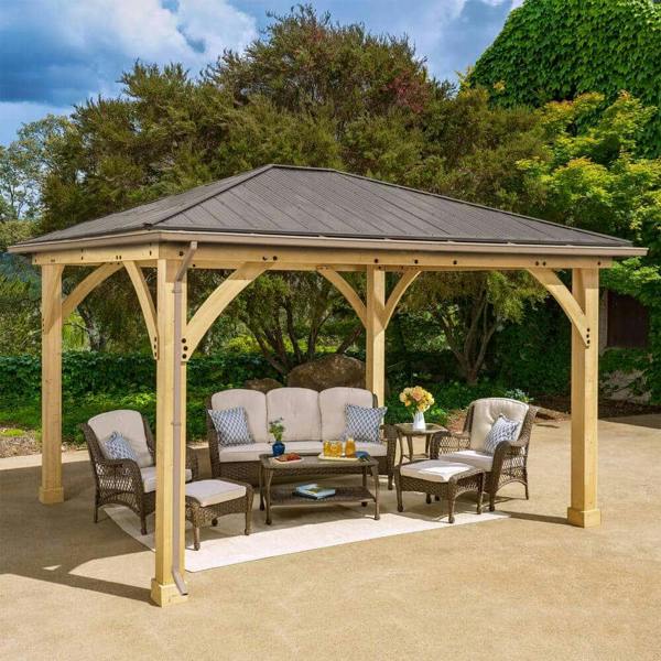Rain Gutter Kit 12ft x 14ft Meridian Gazebo 4.3m x 3.7m Wooden Gazebo 5