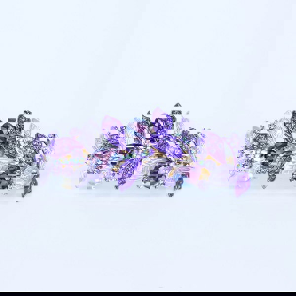 vintage hair clip leaf in purple rhinestone