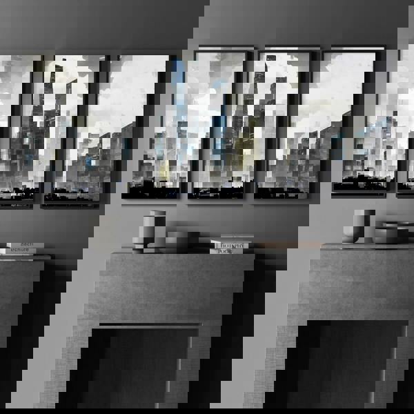 Modern Wall Art For Living Room Uk | Set of 3 Urban Skyscrapers Wall art Prints