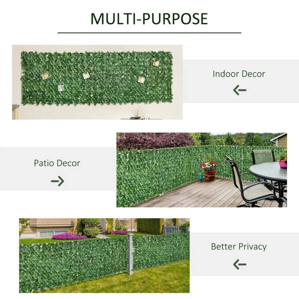 Dark green artificial hedge privacy fence panel for indoor and outdoor decor