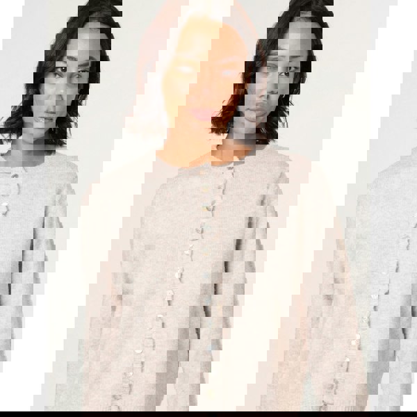 Blue Vanilla Cardigan With Ruffle Trim