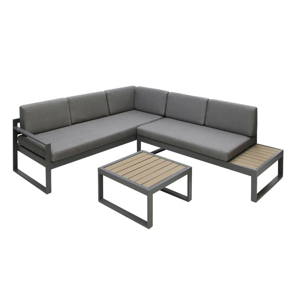 Outdoor Living Positano 5 seat outdoor aluminium sofa set with coffee table