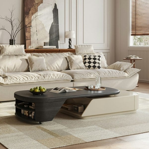 Rit Concept Zubair Oval Extendable Coffee Table With Storage