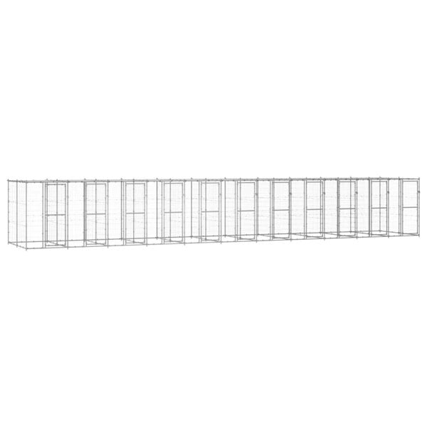 Berkfield Outdoor Dog Kennel Galvanised Steel with Roof 26.62 m2