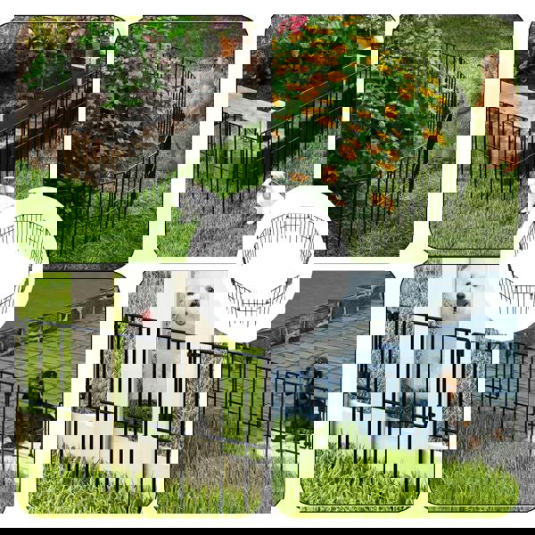 Levede 10 Pack Animal Barrier Outdoor Pet Border Metal Decorative Garden Fence