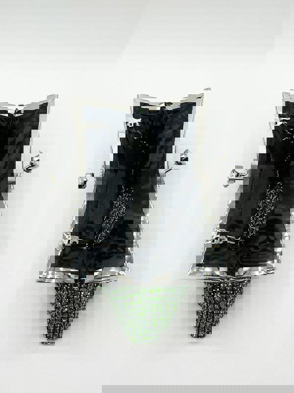 SVNX Green Crystal Clutch Bag