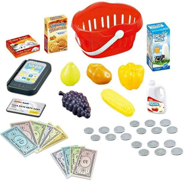 deAO Electronic Cash Register Toy with Scanner, Card Reader & Play Money (Ages 3+)