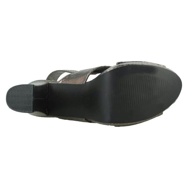 Spot On Ladies High Heeled Chunky Platform Sandals F12019