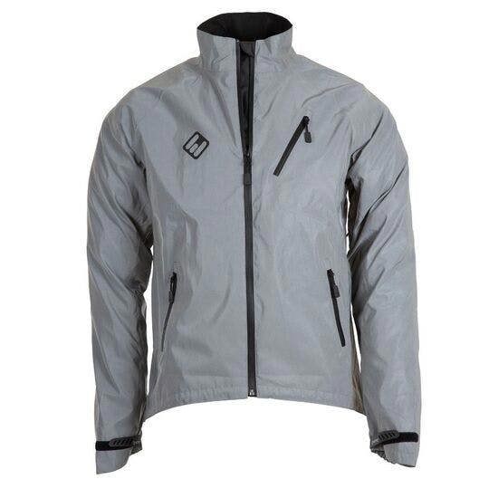 ETC Mens Arid Weatherproof Reflective Cycling Rain Jacket - Silver