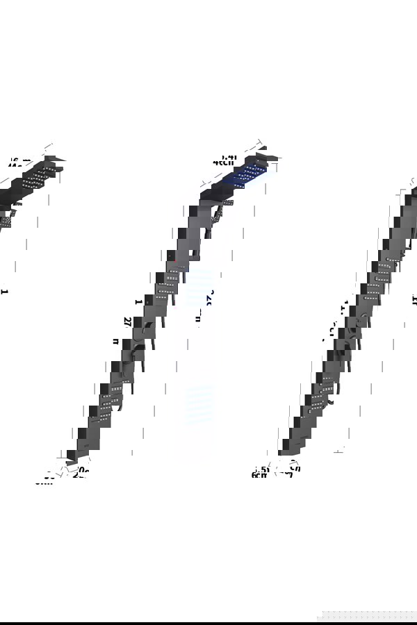 Living and Home Modern Wall Mount Shower Panel Tower System with LED Lights