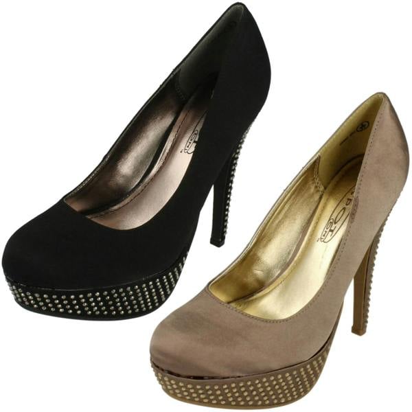Spot On Ladies Spot On Platform Diamante Heel