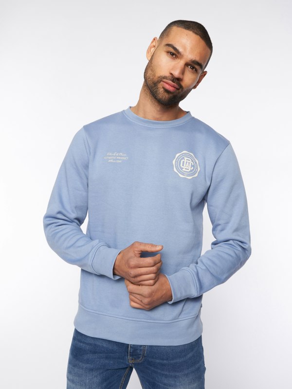 Duck and Cover Keyaan Crew Sweat Blue