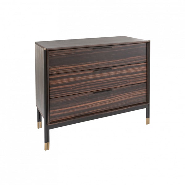 Bali 3 Drawer Chest - Ebony / Grey