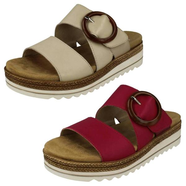 Remonte Ladies Remonte Wedge Sole Mule Sandals D0Q51