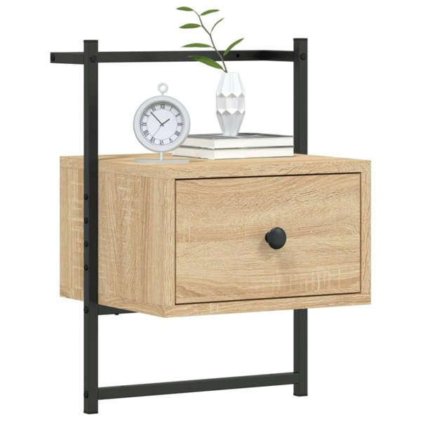 Berkfield Bedside Cabinets Wall-mounted 2 pcs Sonoma Oak 35x30x51 cm Engineered Wood