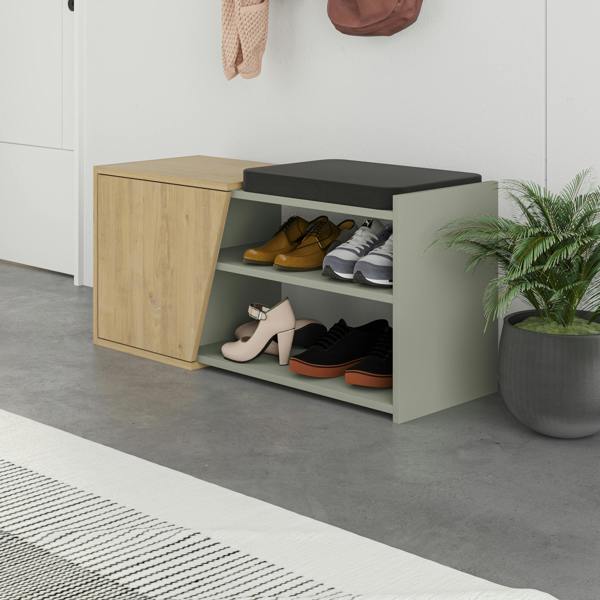 Decortie Modern Fiona Shoe Bench with Storage Space up to 6 Pair Shoes 104.6(W)cm