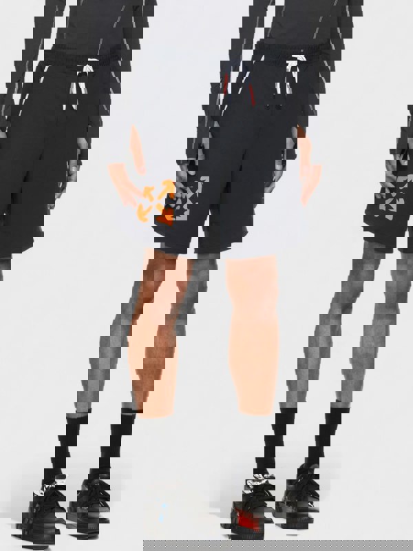 Off-White Active Arrow Knit Shorts Black Orange