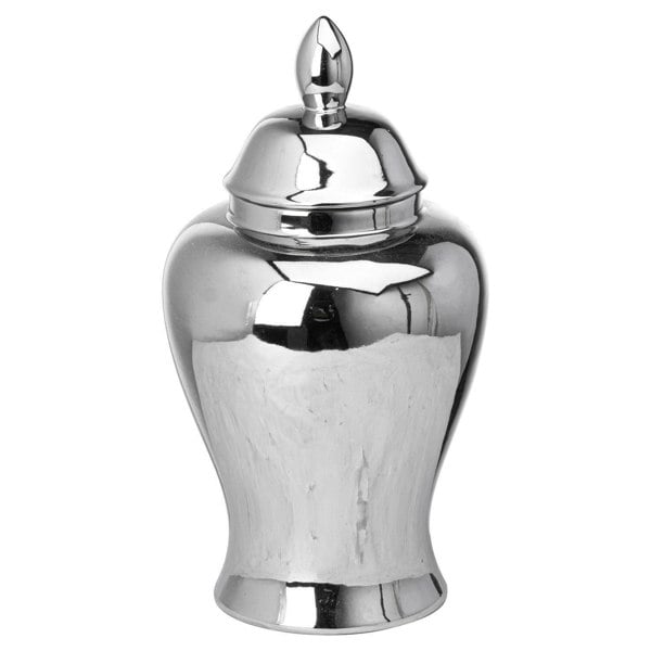 Hill Interiors Chrome Ginger Jar - Silver