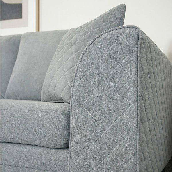 Furnishings For Less Quilted Full Fabric Chenille 3 Seater Sofa