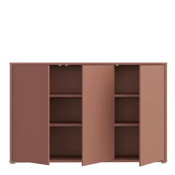 Furniture To Go Alice Springs 3 Door Sideboard with Push-to-Open Doors in Terracotta