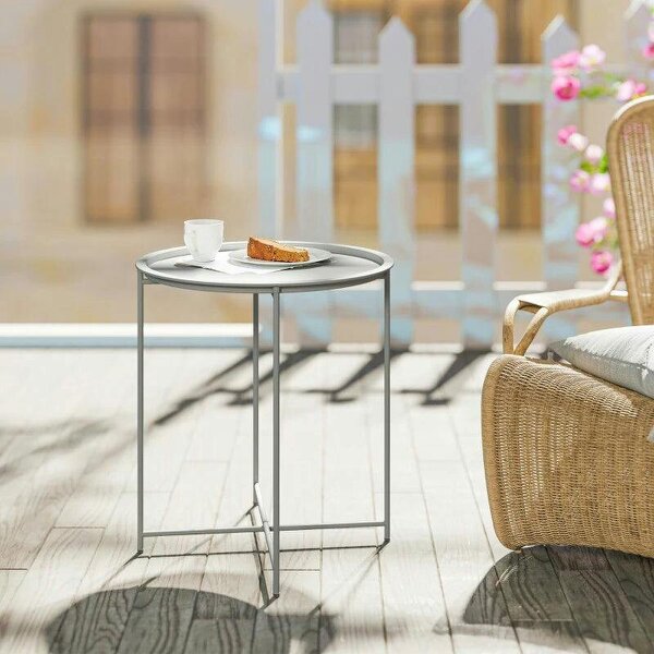 Steel Removable Tray Top Garden Table - White