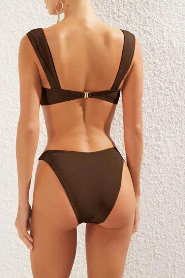 WOVCOR Bralette Padded Regular Waist Bikini Set with Accessories